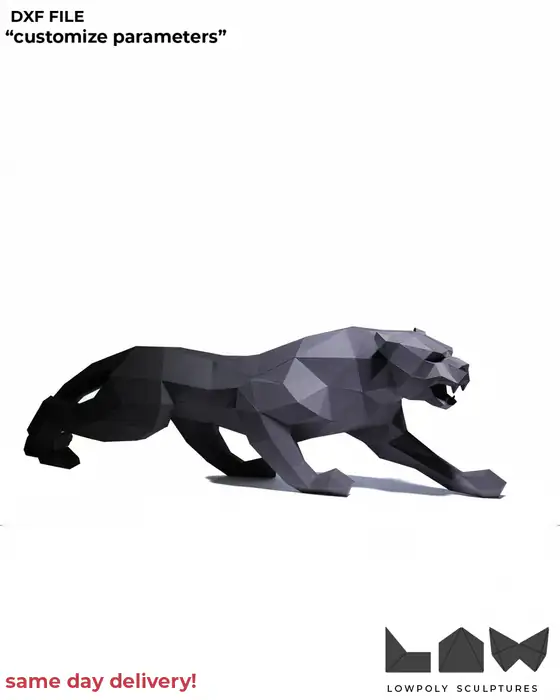 Angry Panther technical DXF preview