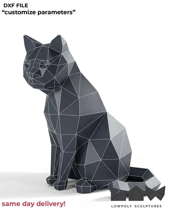 Cat technical DXF preview