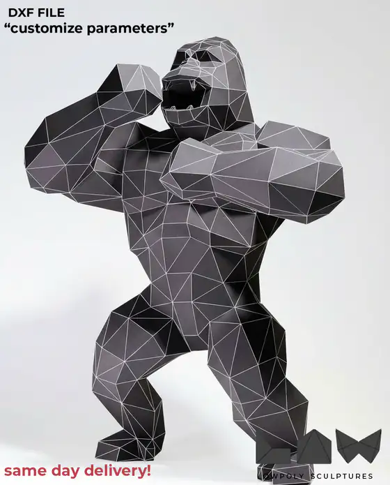 King Kong Angry technical DXF preview
