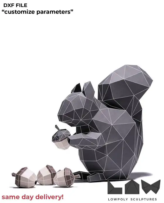 Squirrel technical DXF preview
